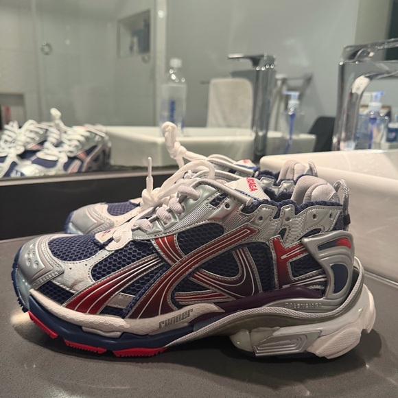 Balenciaga red and blue trainers size 44 US 11 11.5 - Picture 1 of 4